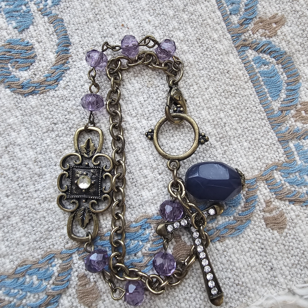 Lucky Brand Purple and Gold Charm Bracelet
